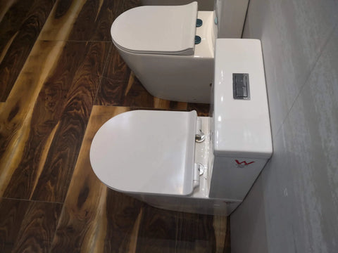 Short Projection Back To Wall Rimless Flush Toilet Suite with Soft Close Seat - White (4 Star)