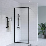 SS27 - Black Walk In Shower Screen Panel - 900mm