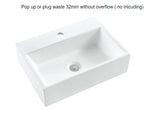 BV61WH Compact Fingerpull Wall Hung Vanity 480x350mm - Various Colours