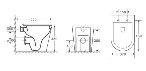 R&T In Wall Package - Rimless Floor Pan, Inwall Cistern and Button