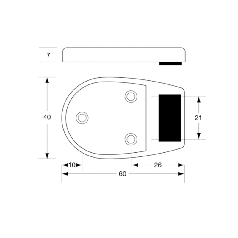 Xcel Series Door Bumper in Antimicrobial - XCEL_BUMPER_ANMB