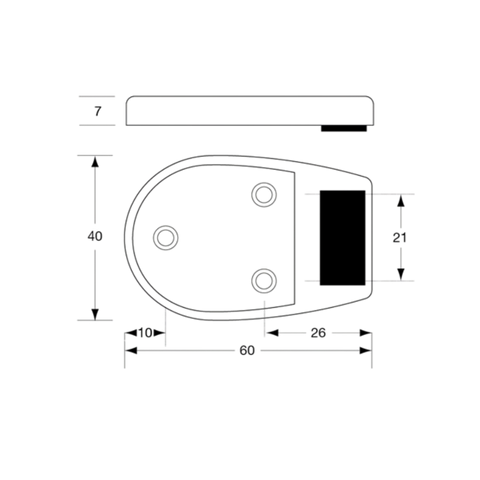Xcel Series Door Bumper in Antimicrobial - XCEL_BUMPER_ANMB