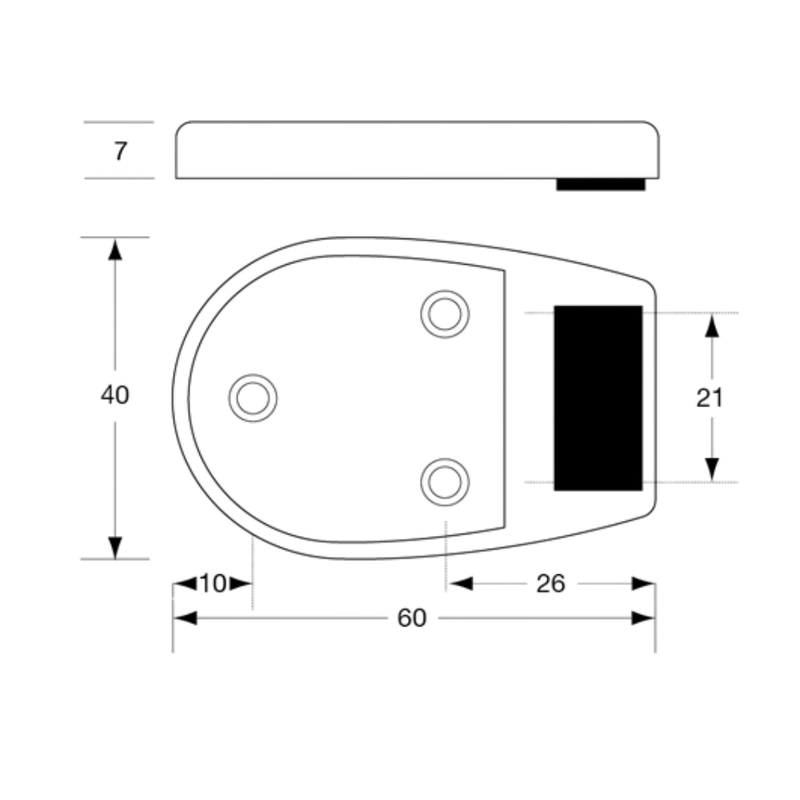 Xcel Series Door Bumper in Satin Chrome Plate - XCEL_BUMPER_SCP