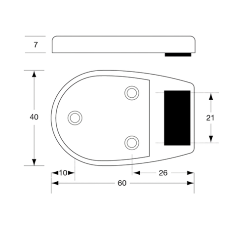 Xcel Series Door Bumper in Satin Chrome Plate - XCEL_BUMPER_SCP
