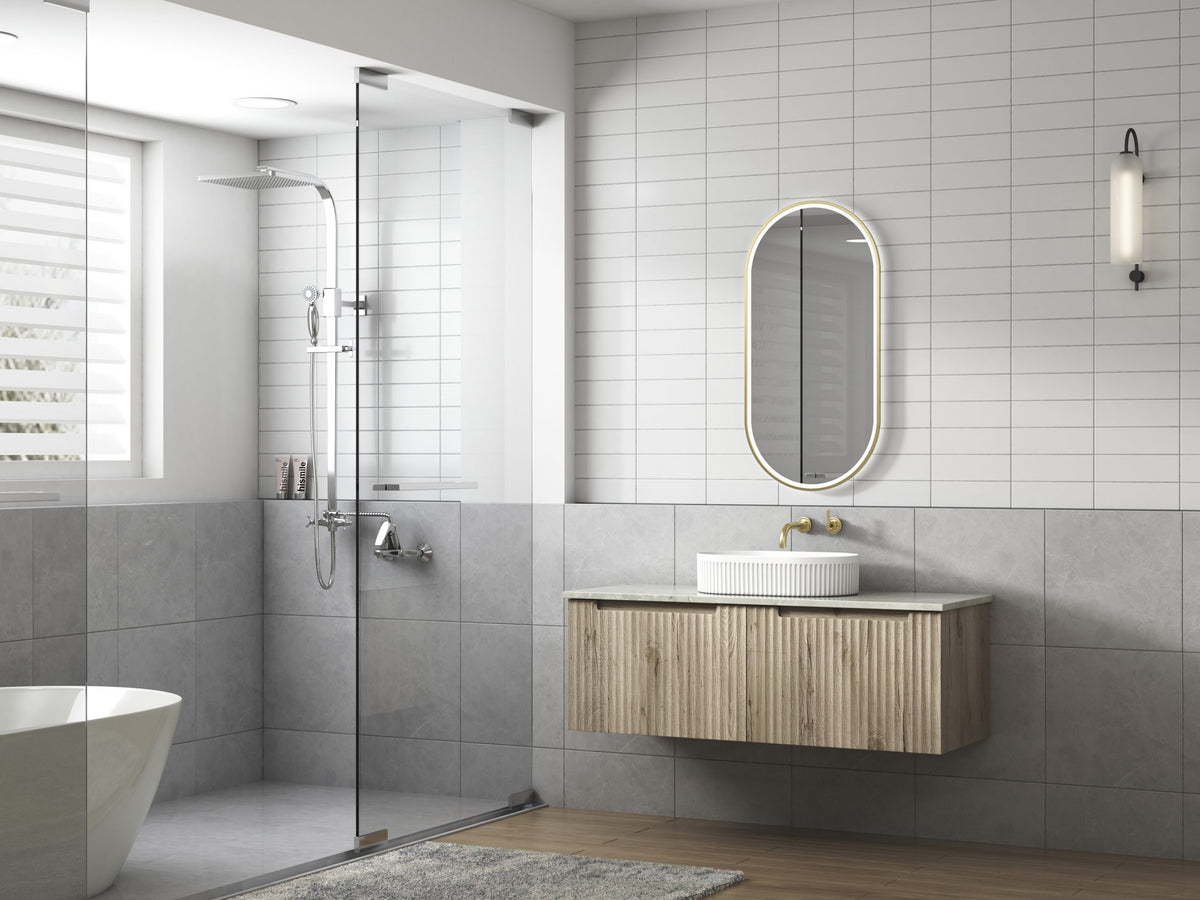 Cadel Fluted Above Counter Ceramic Basin 500x320x120mm