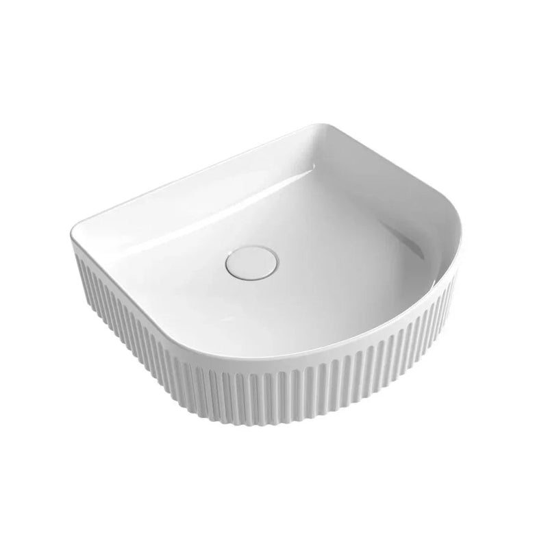Lattice Fluted Above Counter Ceramic Basin 400x352mm - Various Colours