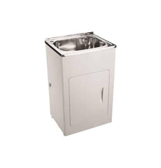 Laundry Trough & Cabinet 35L Stainless Steel/White - 550x450mm