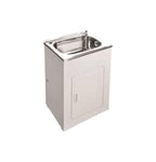 Laundry Trough & Cabinet 45L Stainless Steel/White - 600x500mm