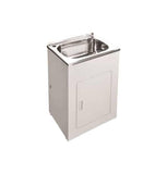 Laundry Trough & Cabinet 45L Stainless Steel/White - 600x500mm