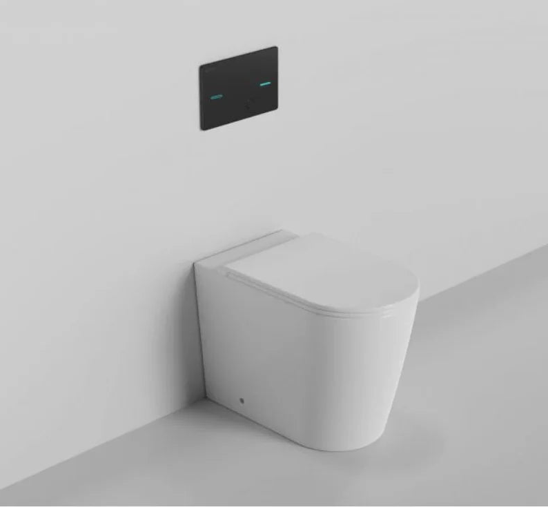 Wall Faced Floor Pan With In-Wall Cistern & Touchless Sensor Flush Plate