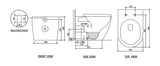 ZM Java Wall Faced Floor Pan With In-Wall Cistern & Touchless Sensor Flush Plate