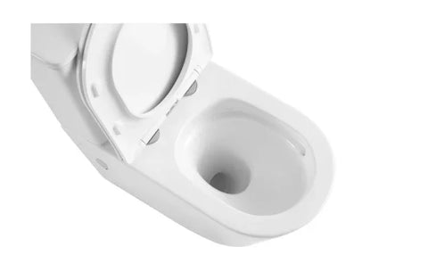 Raised Height Back To Wall Tornado Rimless Flush Toilet Suite with Soft Close Seat - White (4 Star) - Stock Clearance