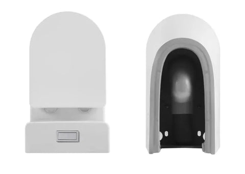 Raised Height Back To Wall Tornado Rimless Flush Toilet Suite with Soft Close Seat - White (4 Star) - Stock Clearance
