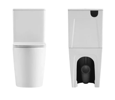 Raised Height Back To Wall Tornado Rimless Flush Toilet Suite with Soft Close Seat - White (4 Star) - Stock Clearance