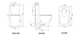 ZUMI Raised Height Back To Wall Tornado Rimless Flush Toilet Suite with Soft Close Seat - White (4 Star)