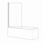 SS48 10mm Fixed Over-Bath Shower Screen – 750/800mm Wide, 1500mm High, Various Finishes