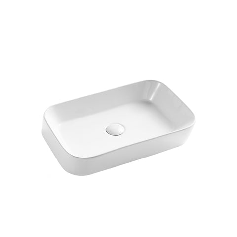 Ava Above Counter Ceramic Basin Gloss White 450x390x120mm/550x390x120mm