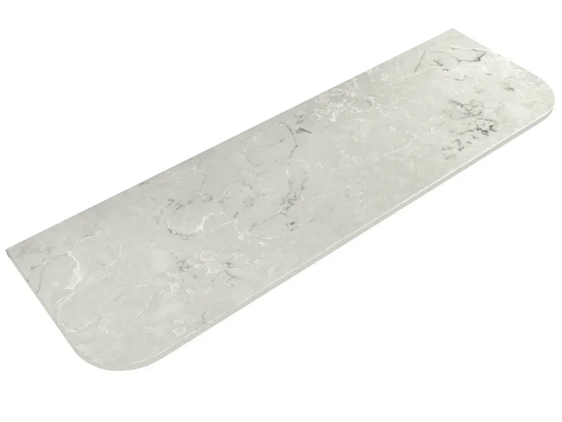 AU Alpine (460mm Depth) Curved Solid Surface Flat Vanity Top - Various Sizes