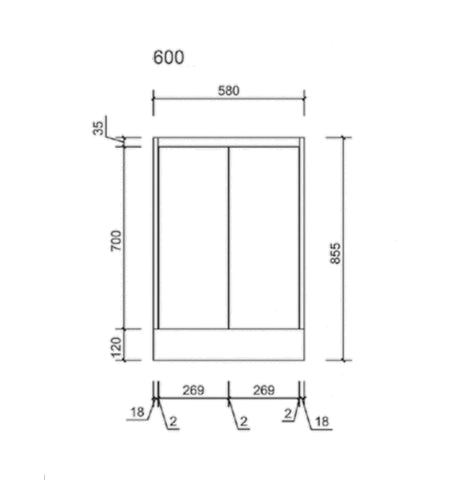 BV03 Gloss White Fingerpull Freestanding Vanity - 600 / 750 / 800 / 900 / 1000 / 1200 / 1500 / 1800mm