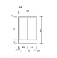 BV03 Gloss White Fingerpull Freestanding Vanity - 600 / 750 / 800 / 900 / 1000 / 1200 / 1500 / 1800mm