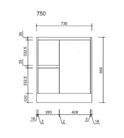 BV03 Gloss White Fingerpull Freestanding Vanity - 600 / 750 / 800 / 900 / 1000 / 1200 / 1500 / 1800mm
