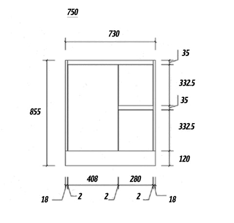 BV03 Gloss White Fingerpull Freestanding Vanity - 600 / 750 / 800 / 900 / 1000 / 1200 / 1500 / 1800mm