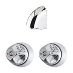 Gentec AVLF0075 Wall Mounted Lead Free DZR Brass Shower Set w/ Fixed Anti Vandal Showerhead and Control Valves