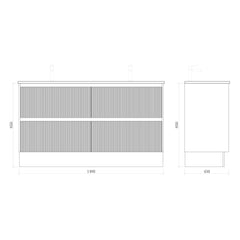 BV02 (460mm Depth) Wooden Fluted Freestanding Vanity- 750/ 900 / 1200 / 1500mm
