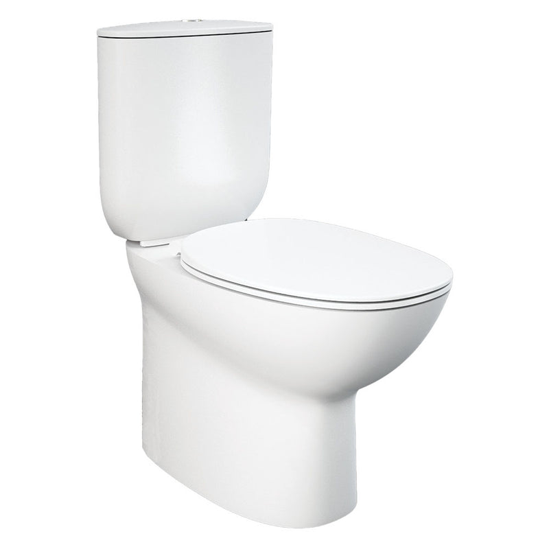 Raised Height Back To Wall Rimless Flush Tapered Toilet Suite with Soft Close Seat - White (4 Star)