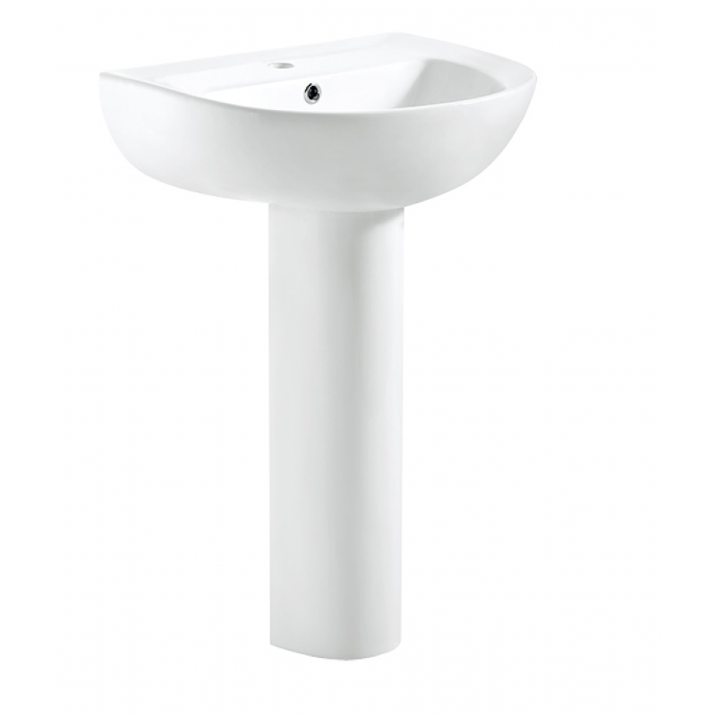 Base Ceramic Pedestal / Freestanding Basin 560x420mm - Gloss White
