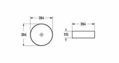 Maris Round Counter Top Ceramic Basin 395x395mm - Various Colours
