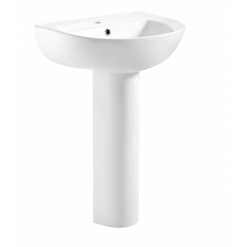 Base Ceramic Pedestal / Freestanding Basin 560x420mm - Gloss White