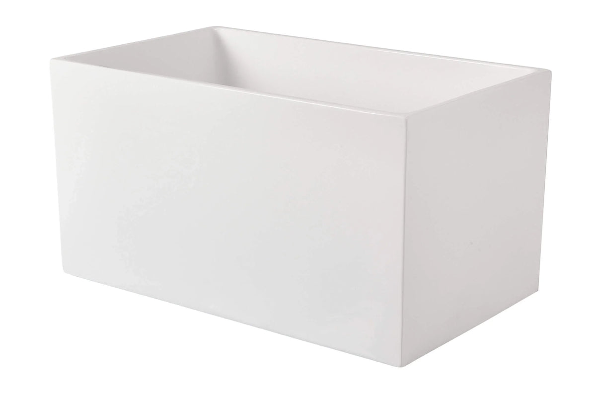 BATH 6 Rectangle Corner Back to Wall Freestanding Bath 1350mm - Gloss White
