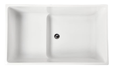 BATH 6 Rectangle Corner Back to Wall Freestanding Bath 1350mm - Gloss White