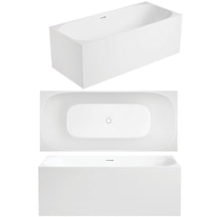 Corner Back to Wall Freestanding Bath with Overflow 1400 / 1500 / 1700mm