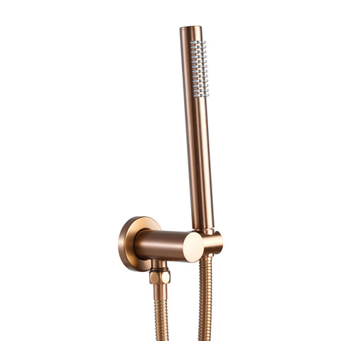 Round Slim Hand Shower On Holder - Various Colours