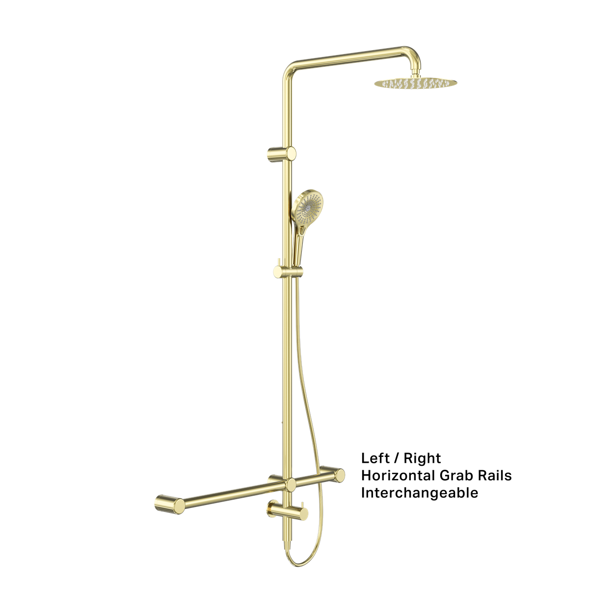 Nero Mecca Care 32mm T Bar Grab Rail Twin Shower - Various Colours