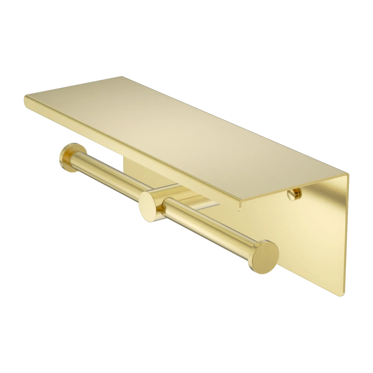 Double Toilet Roll Holder with Shelf - Various Colours