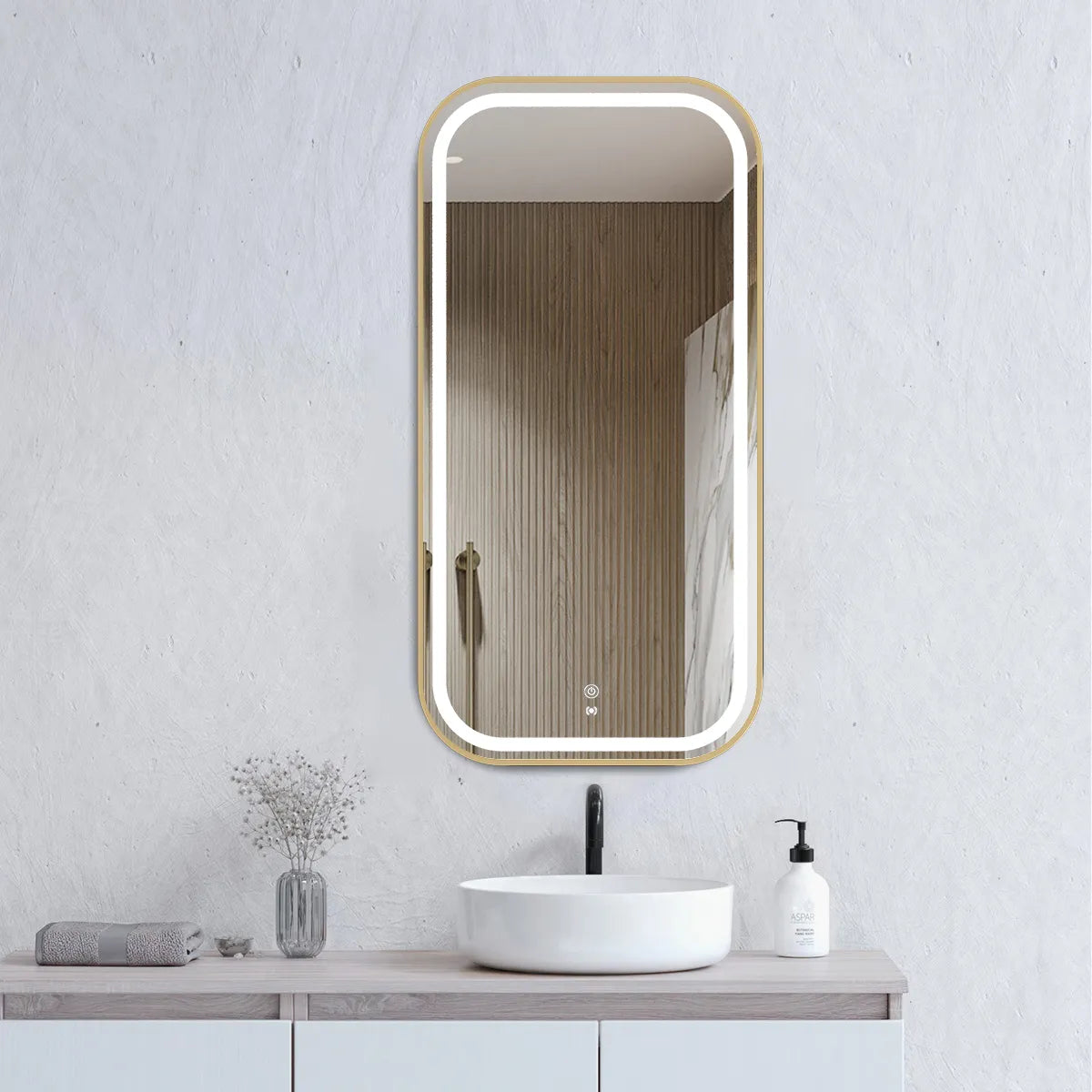 Soft Square LED Mirror Touchless 450x900mm - Frameless / Framed