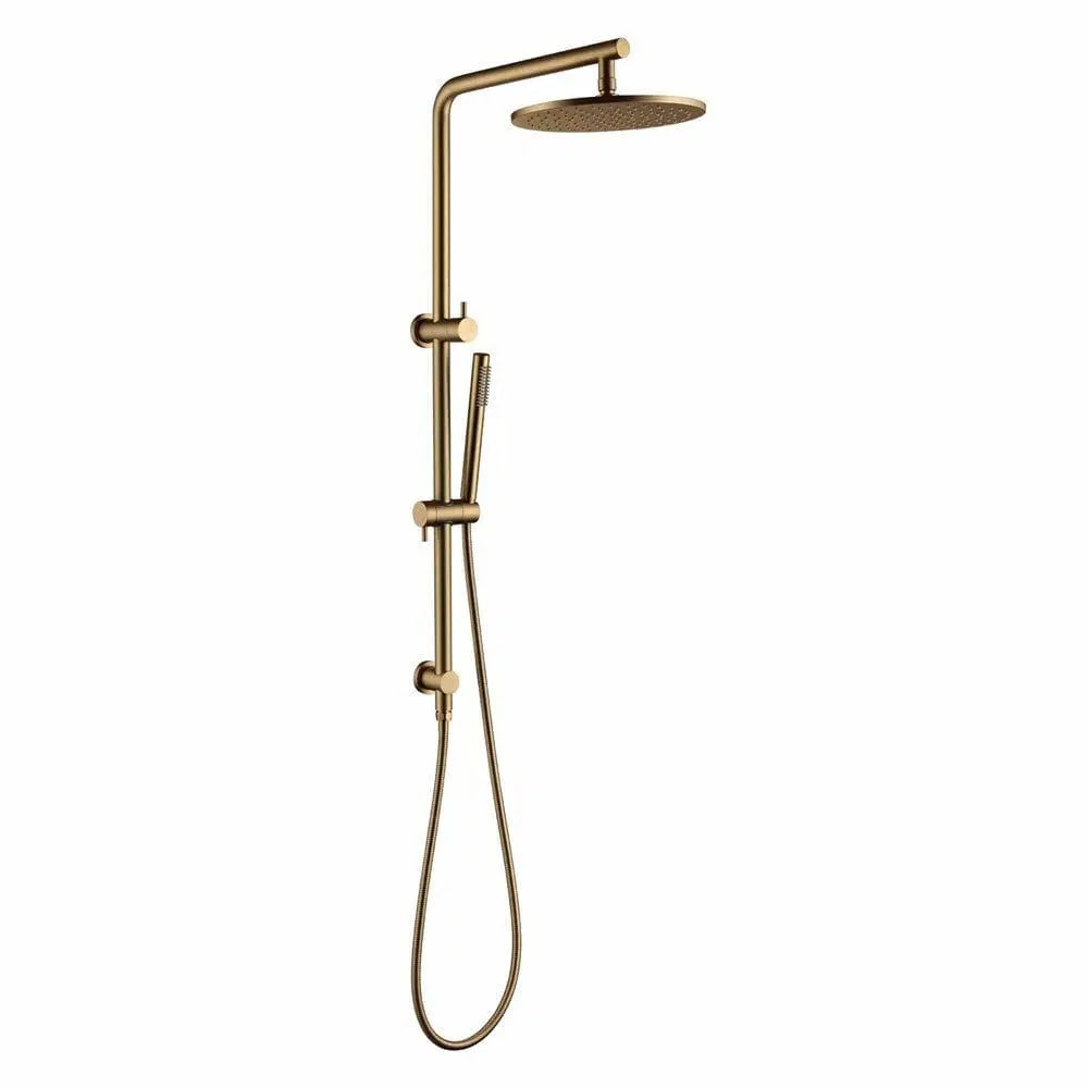 Round Dual Shower Rail with Slim Hand Shower - Various Colours