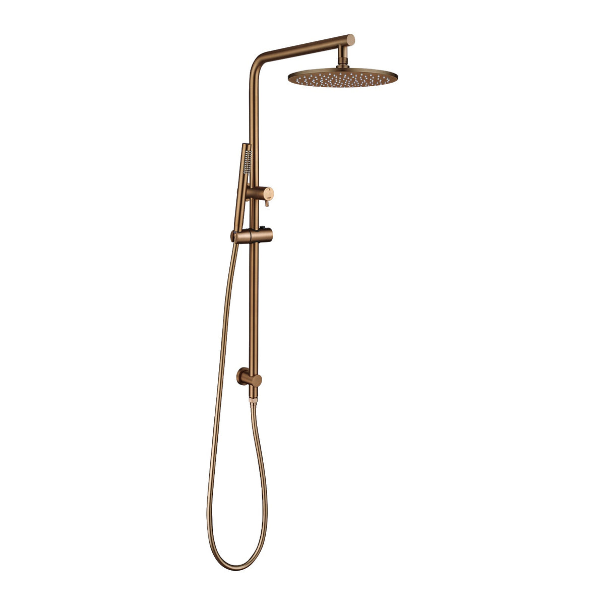 Round Dual Shower Rail with Slim Hand Shower - Various Colours