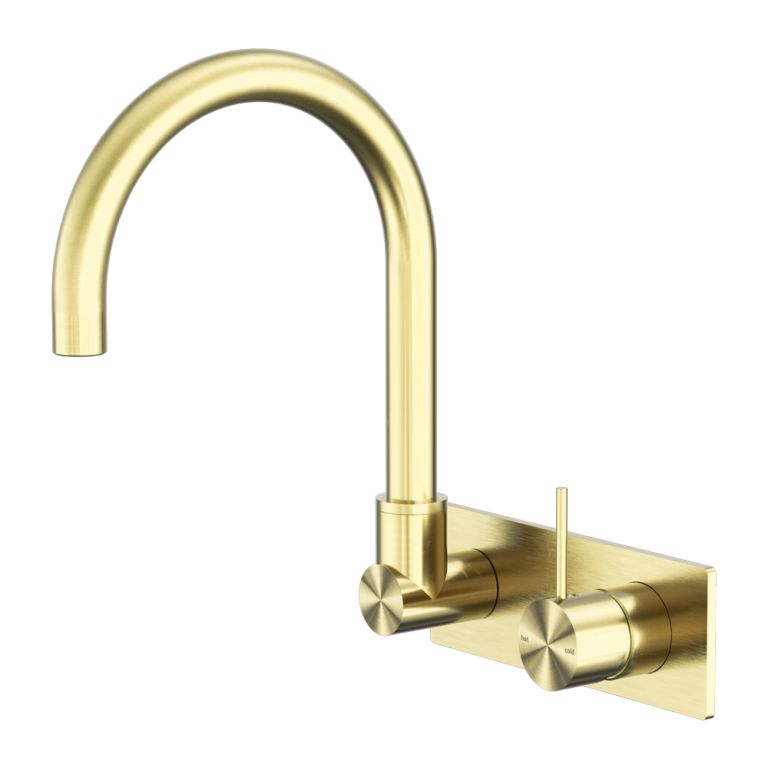 Nero Tapware WBM22 Mecca Round Wall Basin/Bath Mixer Set with Swivel Spout - Various Colours