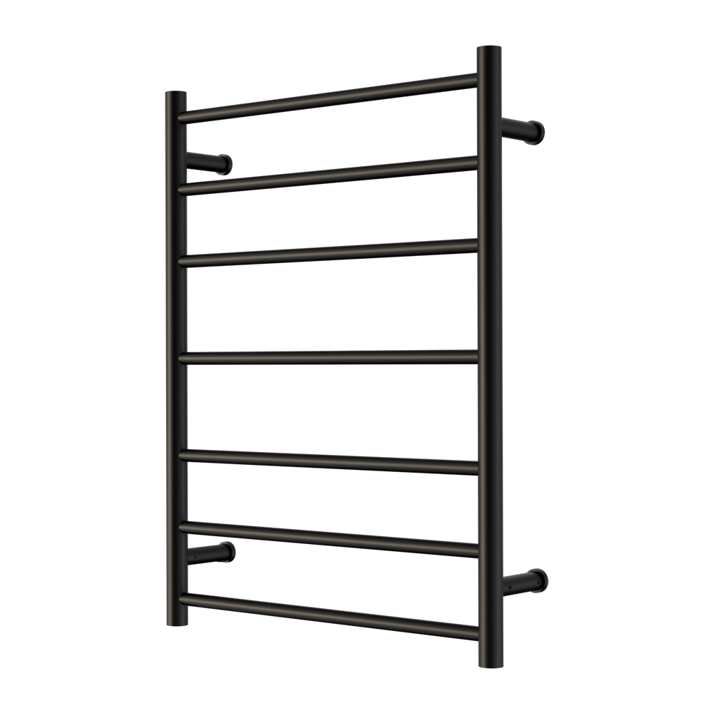 Nero Round Heated Towel Ladder (7 Bars) 600 x 800mm - Various Colours