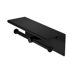 Double Toilet Roll Holder with Shelf - Various Colours