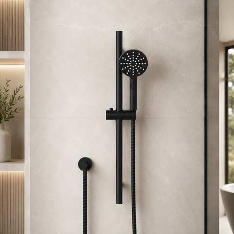 Round Shower Rail with 3 Spray Settings Handheld Shower Set