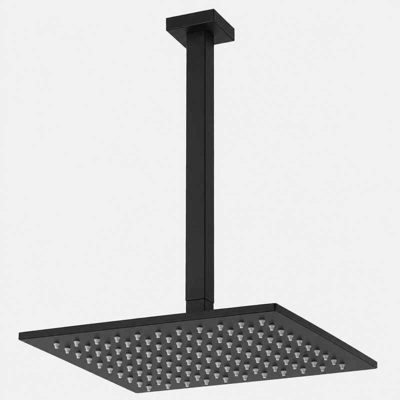 Square Ceiling Shower with Overhead Shower Head 250mm- Various Colours