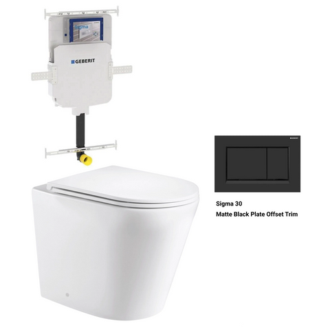 Geberit In Wall Package - Tornado Rimless Floor Pan, Inwall Cistern and Button