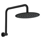 Round Wall Gooseneck Swivel Arm with Overhead Shower Head 250mm- Various Colours