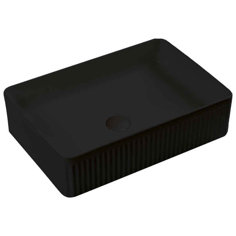 Trend Fluted Above Counter Ceramic Basin 503x340mm - Various Colours