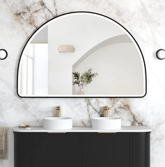 Half Moon LED Mirror 1200x800mm / 1500x1000mm - with Frame / Frameless